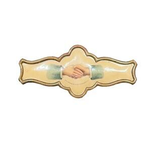 1893 Whitehead & Hoag Co Fraternal Organization Handshake Pin Celluloid 10